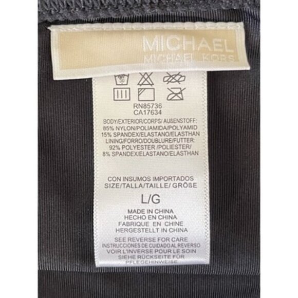 MICHAEL Michael Kors Classic Black Bikini Bottom Size L Stretch Nylon Summer NWT - Picture 4 of 4